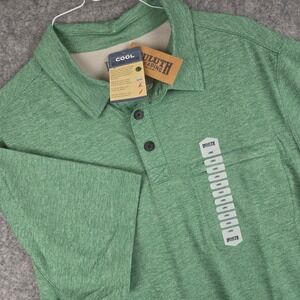 Duluth Trading Co Armachillo Polo Shirt Men Large Green Heather Cooling Golf NWT